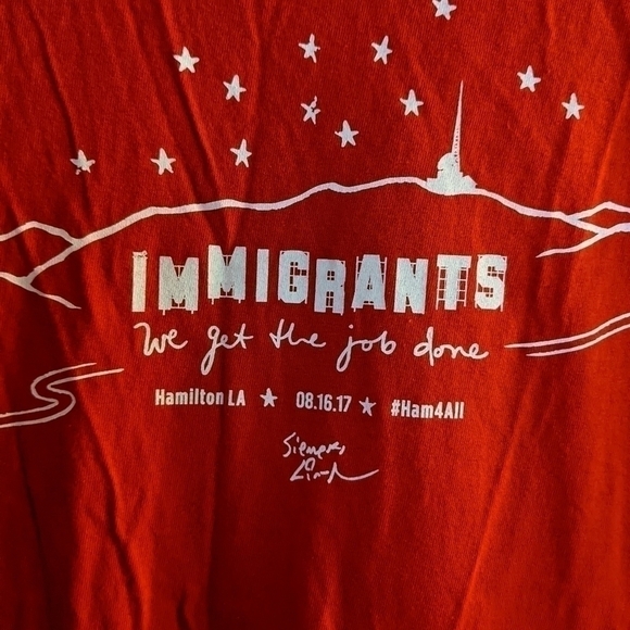 𝅺HAMILTON Immigrants get the Job Done Red Tank Top Medium Unisex - Picture 5 of 5